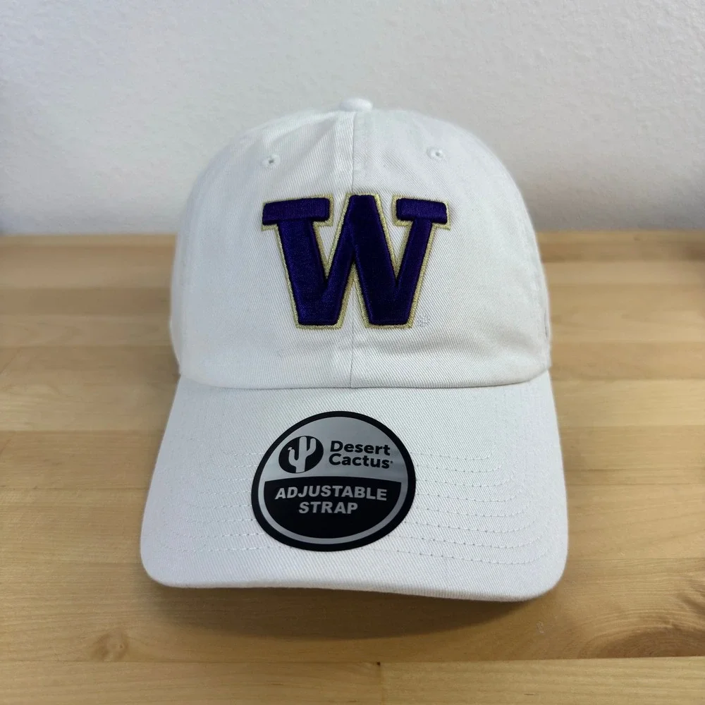 Desert Cactus University of Washington Huskies White Cotton Adjustable Dad Hat